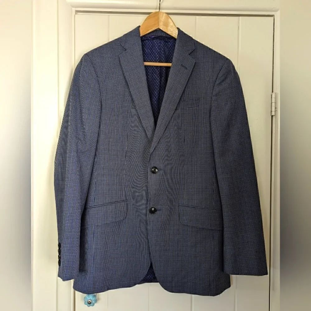 Ted Baker Plaid Preppy Academia Workwear Elegant Wool Sports Coat Blazer 36R
